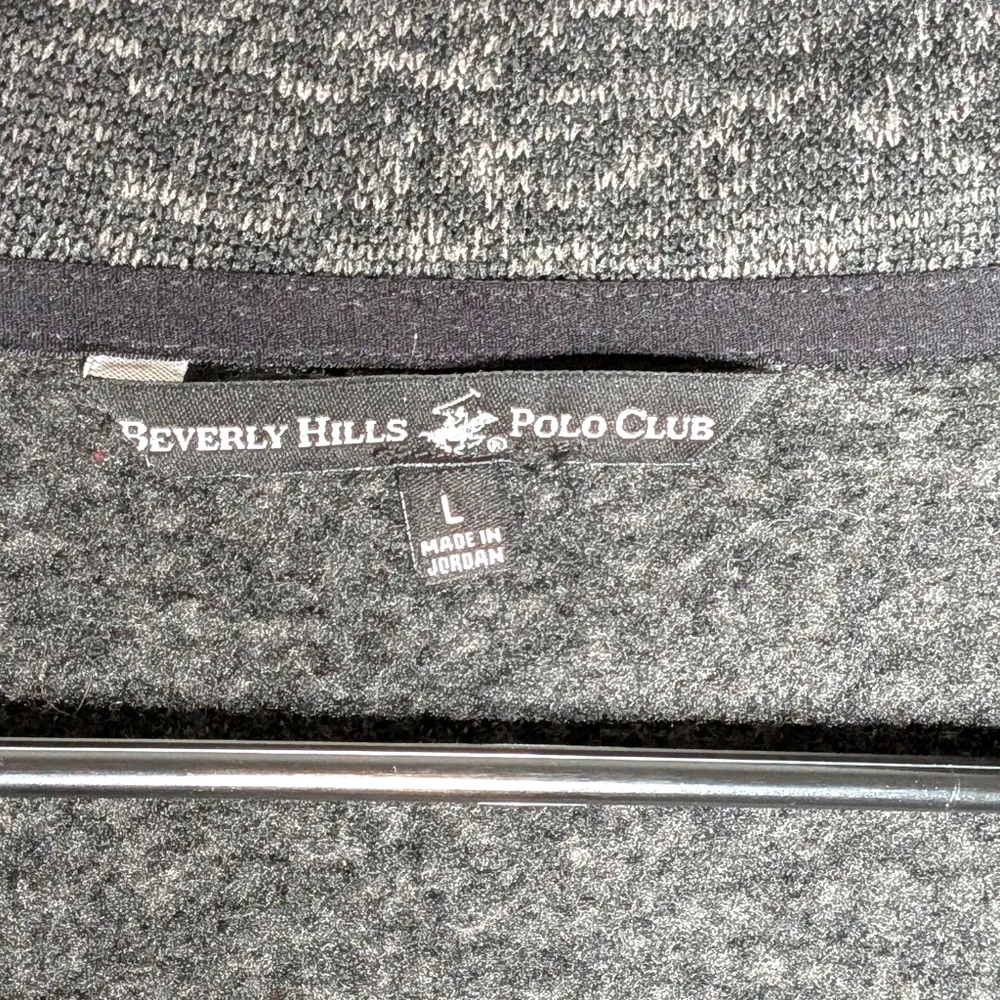 Beverly Hills Polo Club Charcoal Gray Quarter-Zip Pullover Men Athletic Size L - Picture 11 of 12